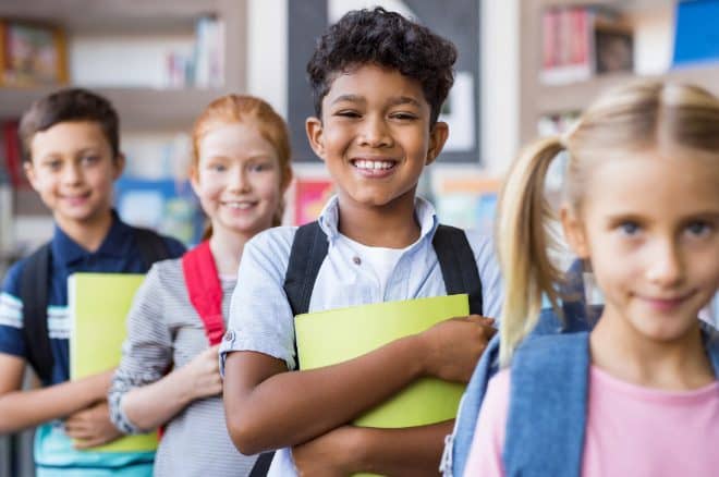 Back to School Kids with Backpacks