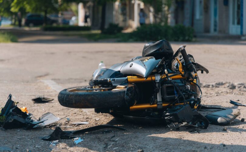 Photo of motocycle after accident