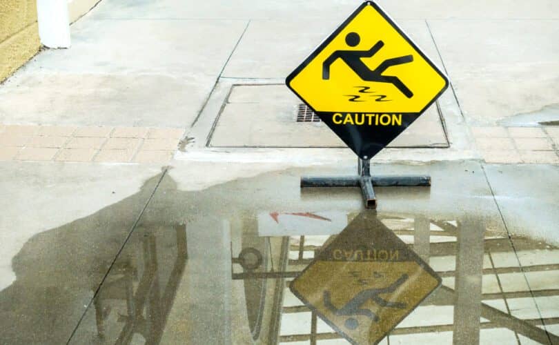 Photo of wet floor sign