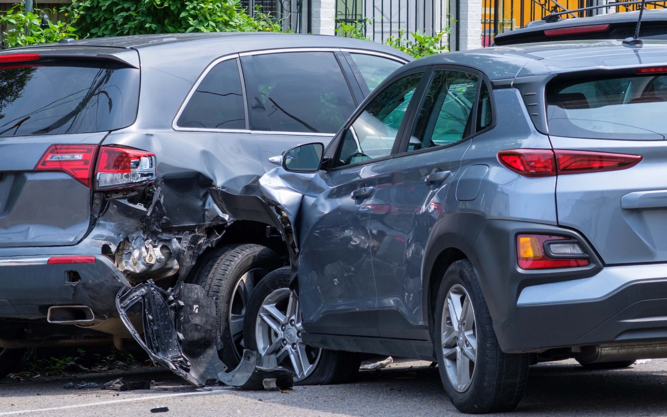 Car crashed into parked car